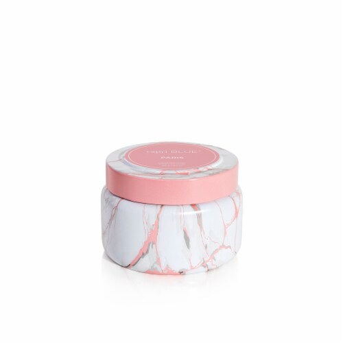 Capri Blue Modern Marble Printed Travel Tin Paris Perspective: front