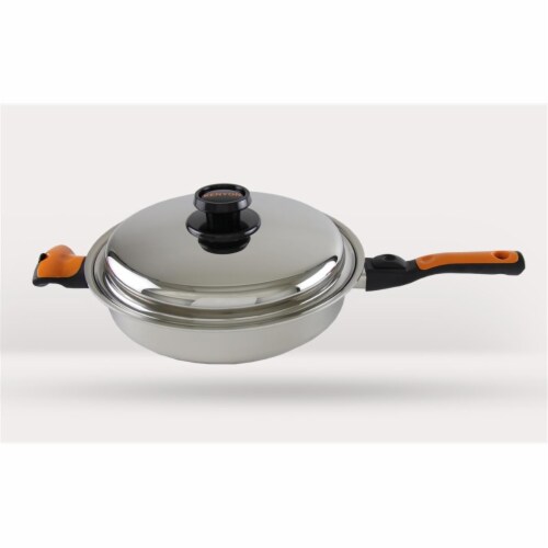 Kenyon A70065 11.5 in. StacKEN Grill Skillet with Cover & Detachable Handles Perspective: front