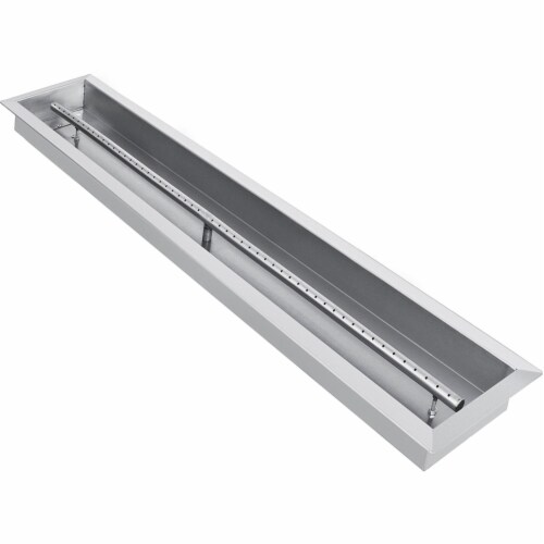 49  X 8  Drop-In Fire Pit Pan W/ Burner Propane Tank Linear Trough Bonfire Perspective: front