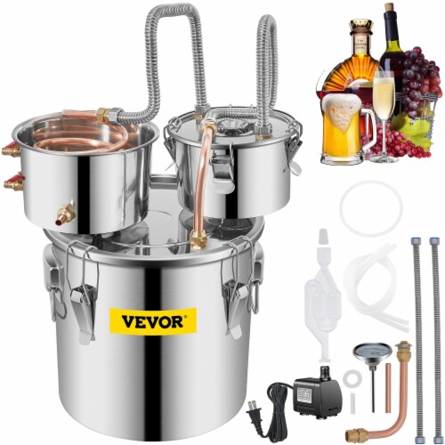 3 Pot 3 Gallon Water Wine Distiller Moonshine Still Boiler Stainless Perspective: front