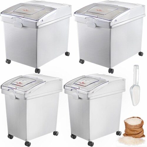 4 Pack Ingredient Storage Bin 10.5 Gal 6.6 Gal Flour Bin On Wheels  W/Sliding Lid, 1 - Kroger