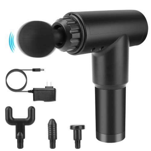 Percussion Massage Gun Handheld Deep Tissue Vibrating Massager Black 4 Heads 6 Levels Yes Fred Meyer