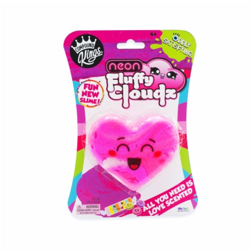 Compound Kings® Neon Fluffy Cloudz Scented Heart Slime Perspective: front
