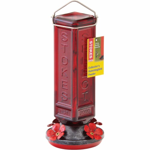 More Birds 19 Oz. Glass Square Hummingbird Feeder 38261-DI Perspective: front