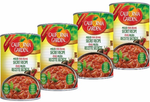 California Garden - Peeled Fava Beans Secret Recipe, 450g (4 cans) Perspective: front