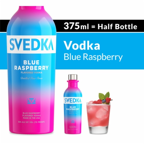 SVEDKA Blue Raspberry Flavored Vodka Perspective: front