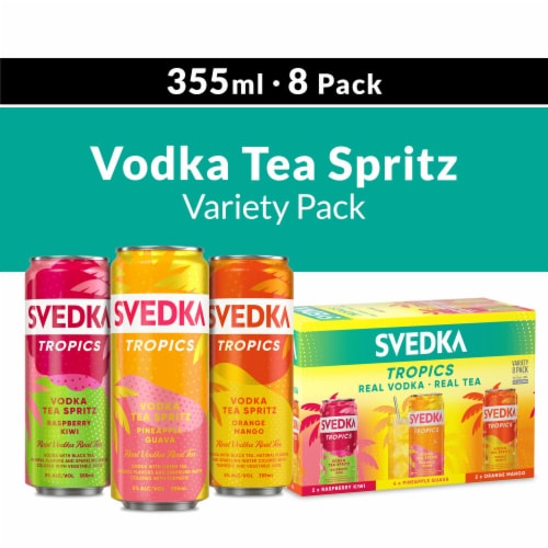 Svedka Tropics Vodka Tea Spritz Variety Pack Perspective: front
