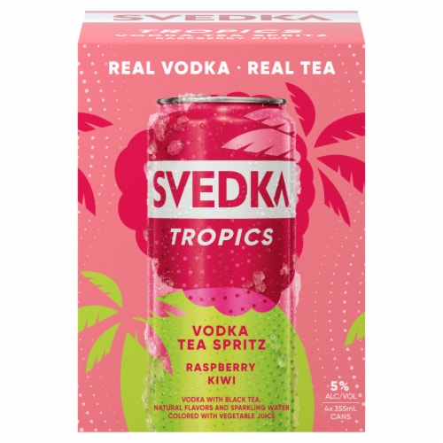 Svedka Tropics Raspberry Kwiki Vodka Tea Spritz Perspective: front