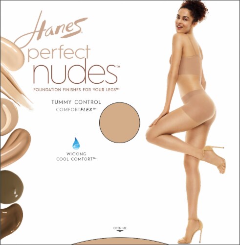 Hanes Perfect Nudes Tummy Control Pantyhose Perspective: front