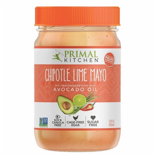 Primal Kitchen Avocado Oil Mayo / Mayonnaise Chipotle Lime, Paleo, Whole30 12 Oz | Pack of 3 Perspective: front
