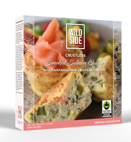 Wild Side Smoked Salmon Crustless Quiche Perspective: front