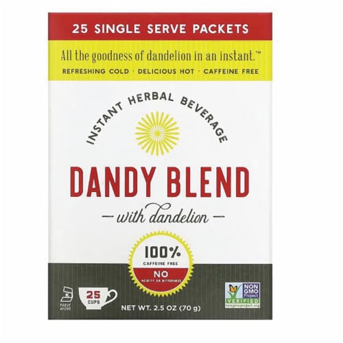Dandy Blend Instant Herbal Beverage with Dandelion - Single Serve Packets 25 Ct Perspective: front