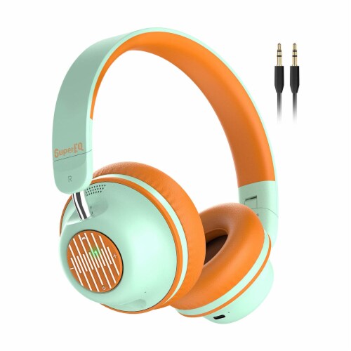 Veilig Bijwonen Leer SuperEQ S2 Bluetooth Wired/Wireless Noise Canceling Headphones, Orange and  Green, 1 Piece - Kroger