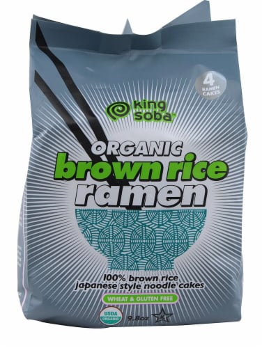 King Soba Organic Brown Rice Ramen Noodle Cakes Perspective: front
