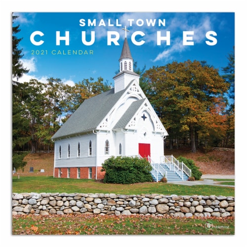 2021 Small Town Churches Wall Calendar by TF Publishing Perspective: front
