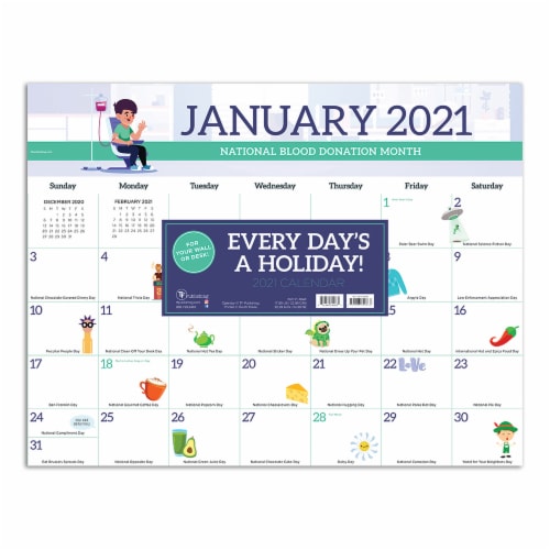 2021 Everyday's A Holiday Deskpad Calendar by TF Publishing Perspective: front