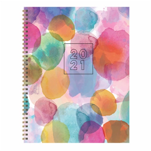 TF Publishing Large 2021 Weekly/Monthly Planner – Watercolor Dots Perspective: front