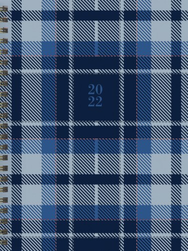 2022 Preppy Plaid Medium Weekly Monthly Planner + Coordinating Planning Stickers Perspective: front