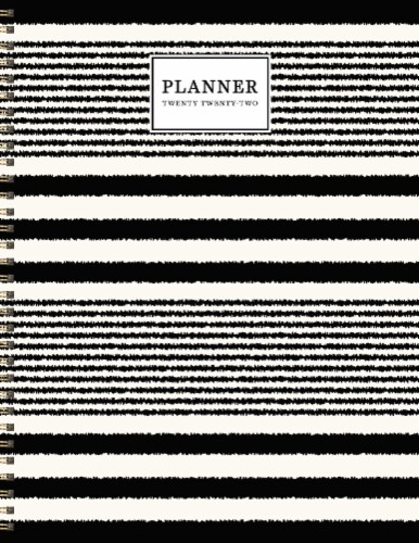 2022 Classic Stripe Large Weekly Monthly Planner + Coordinating Planning Stickers Perspective: front