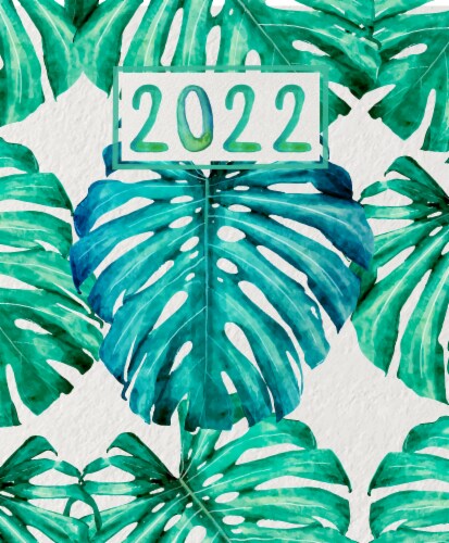 2022 Tropical Foliage Medium Monthly Planner Perspective: front