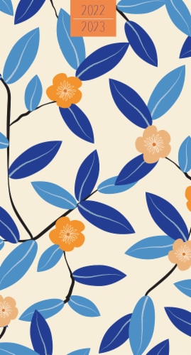 TF Publishing 2022-2023 Blue Hue Blooms 2-Year Small Monthly Planner Perspective: front