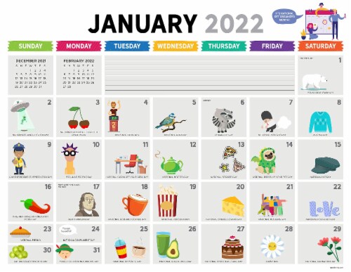 2022 Rainbow Blocks Desk Pad Monthly Blotter Calendar Perspective: front