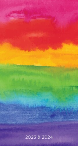 2023-2024 Artistic Rainbow Pocket Calendar by TF Publishing Perspective: front