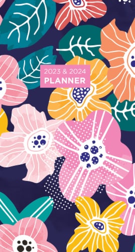 2023-2024 Graphic Flowers Pocket Calendar by TF Publishing Perspective: front