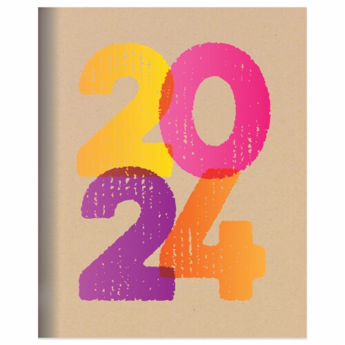 TF Publishing 2024 Kraft Stamped Medium Monthly Planner Perspective: front