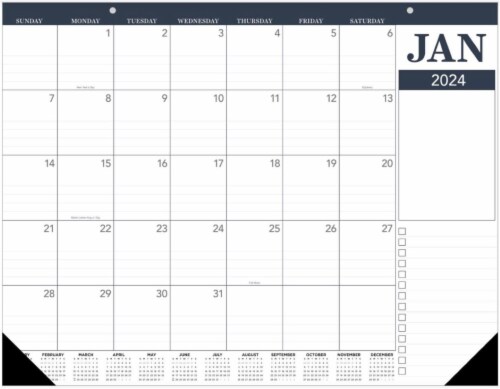 TF Publishing 2024 Professional Large Desk Pad Monthly Blotter Calendar Perspective: front