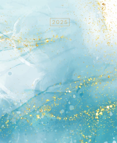 2025 Floating Blue Medium Monthly Planner Perspective: front