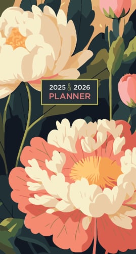 2025-2026 Spring Peony Small Monthly Pocket Planner Perspective: front