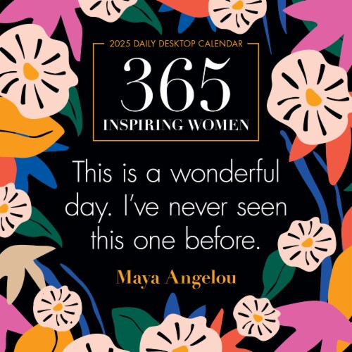 2025 365 Inspiring Womens Daily Desktop Calendar Perspective: front