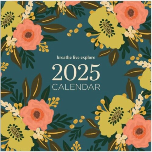 2025 Breathe Live Explore Wall Calendar Perspective: front