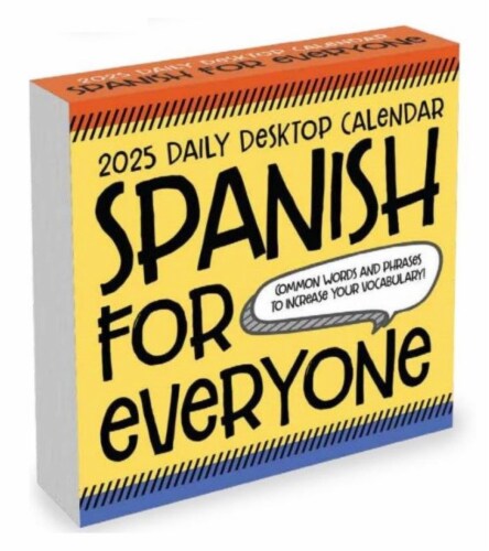 2025 Spanish Words Daily Desktop Calendar Perspective: front