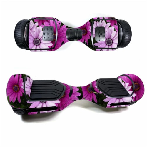 MightySkins SWT580-Purple Flowers Skin Decal Wrap for Swagtron T580 Hoverboard Sticker - Purp Perspective: front