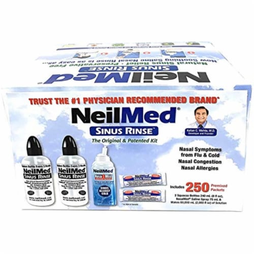 NeilMed Sinus Rinse All Natural Relief Premixed Refill Packets 250 Count Perspective: front