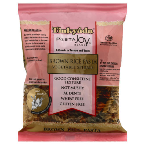 Tinkyada Organic Spirals Brown Rice Pasta Perspective: front