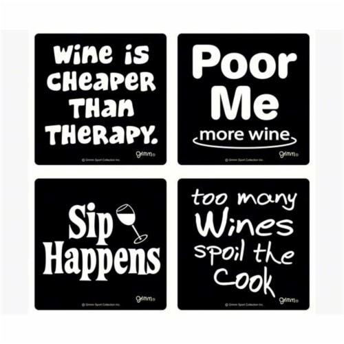 Grimm GRIMMWINE3COAST 3.5 in. Square Wine Coasters Boxed Perspective: front