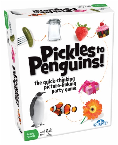 Pickles to Penguins Family Party Board Game Perspective: front