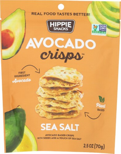 Hippie Snacks Sea Salt Avocado Crisps Perspective: front