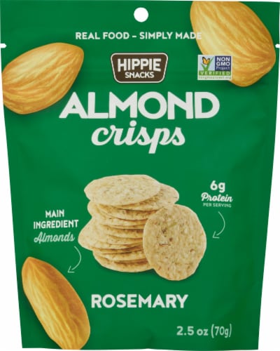 Hippie Snacks Rosemary Almond Crisps Perspective: front