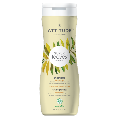 Attitude Super Leaves Lemon and White Tea Clarifying Shampoo Perspective: front