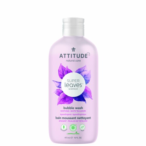 Attitude® Super Leaves™ White Tea Leaves Bubble Wash Perspective: front