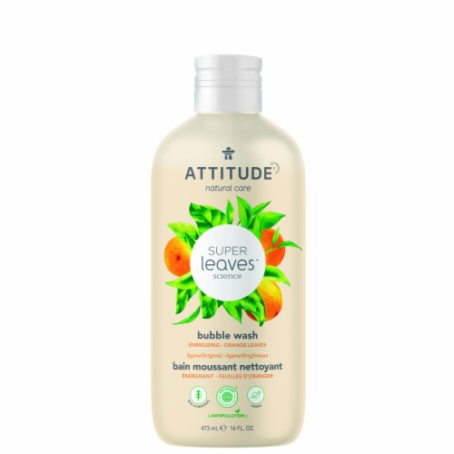 Attitude® Super Leaves™ Orange Leaves Bubble Wash Perspective: front