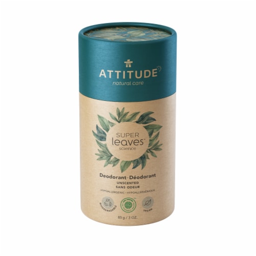 Attitude Natural CareSuper Leaves Unscented Deodorant Perspective: front