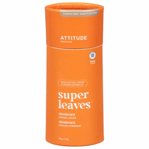 Attitude Super Leaves Science Orange Leaves Deodorant Perspective: front