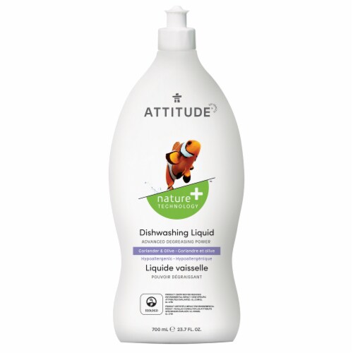 Attitude Olive & Coriander Dishwashing Liquid Perspective: front