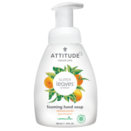 Attitude Super Leaves Orange Leaves Foaming Hand Soap Perspective: front