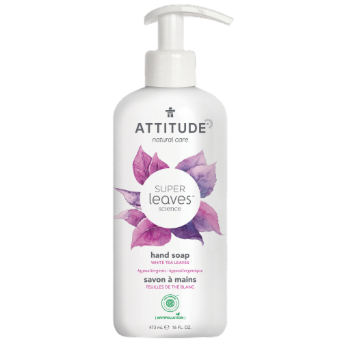 Attitude Super Leaves White Tea Hand Soap Perspective: front